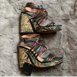 ZARA Multicolored Heels/Wedges